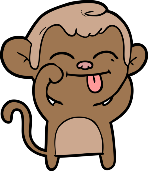 Bir insan tarafından çizilmiş komik çizgi maymun.