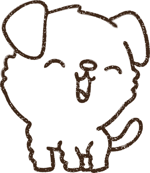 Bir insan tarafından çizilmiş şirin köpek kömürü.