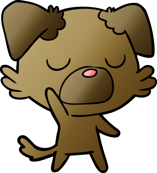 Bir insan tarafından çizilmiş çizgi film köpeği.