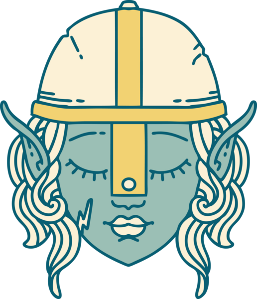 Retro Dövme Biçimi bir insan tarafından çizilmiş elf karakteri