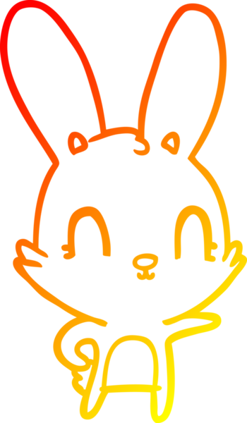 Bir insan tarafından çizilmiş sevimli bir tavşan çizimi.