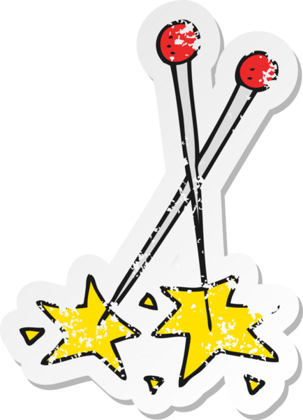 Bir insan tarafından çizilmiş karikatür iğnesinin gerilimli çıkartması.