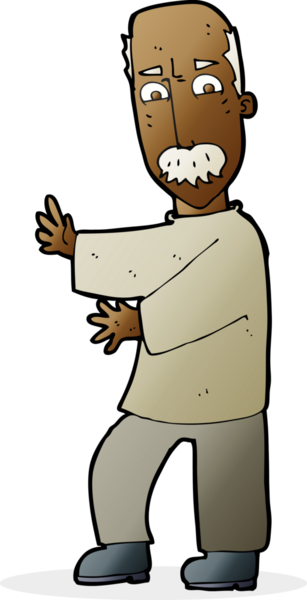 Bir insan tarafından çizilmiş kızgın yaşlı bir adam.