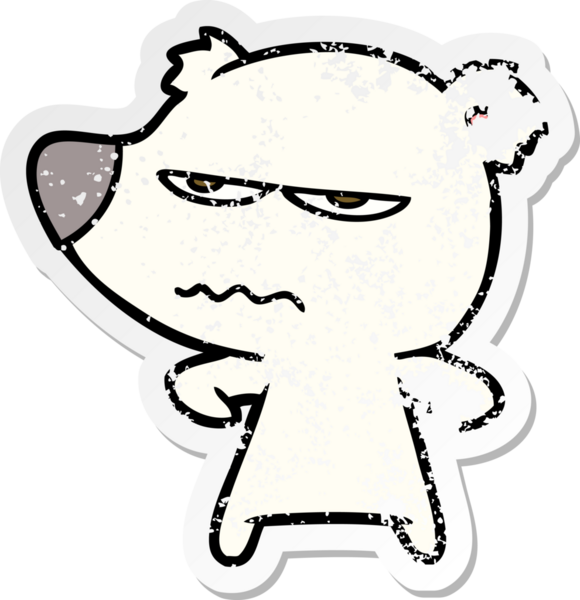 Bir insan tarafından çizilmiş kızgın bir ayı kutup karikatürü.