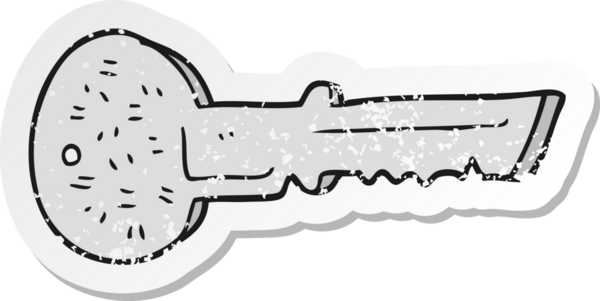 Bir insan tarafından çizilmiş çizgi film kapısının gerilimli çıkartması.