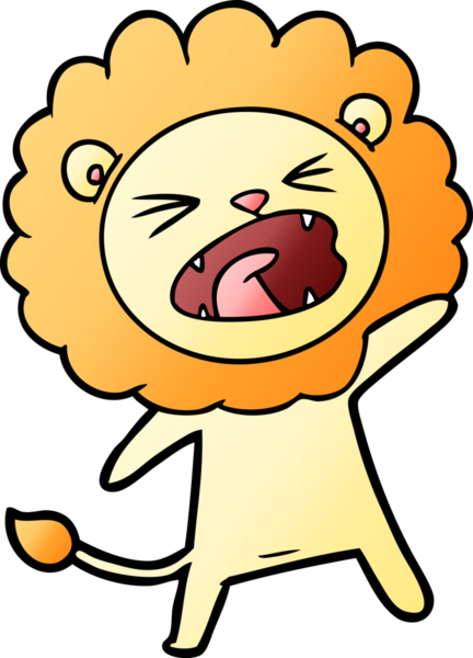 Bir insan tarafından çizilmiş çizgi film aslanı.