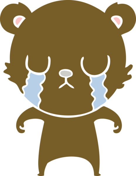 Bir insan tarafından çizilmiş düz renkli çizgi film ayısı.