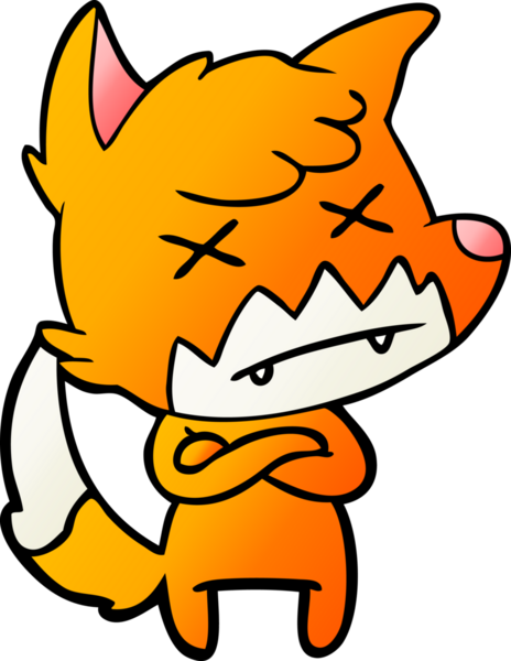 Bir insan tarafından çizilmiş ölü tilki çizgi filmi