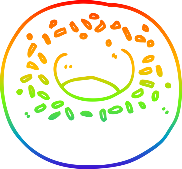 gökkuşağı gradyan çizgi çizimi bir insan tarafından çizilmiş bir çörek