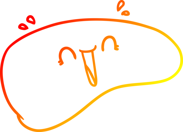 Bir insan tarafından çizilmiş sağlıklı bir karaciğerin sıcak çizgi çizimi