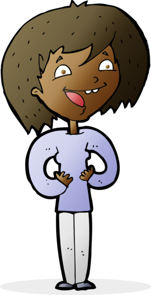 Bir insan tarafından çizilmiş heyecanlı bir karikatür.