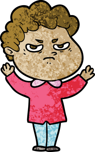 Bir insan tarafından çizilmiş kızgın bir adam.