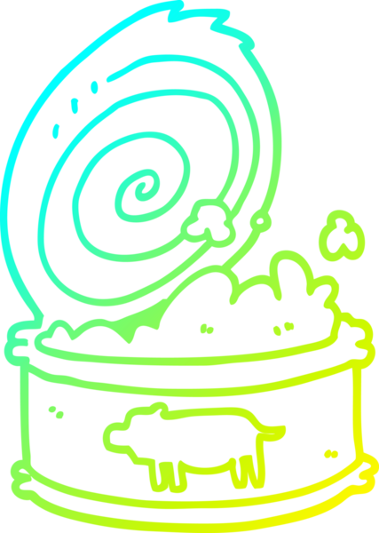 Bir insan tarafından çizilmiş konserve yiyeceğin soğuk gradyan çizimi