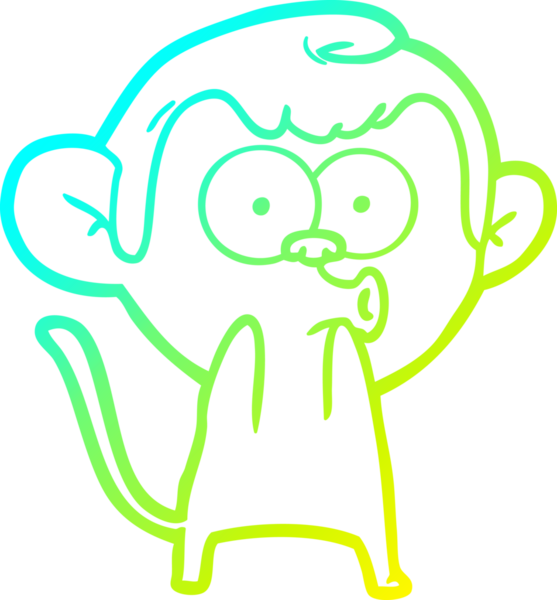 Bir insan tarafından çizilen soğuk gradyan çizgi çizimi bir maymunu şaşırttı