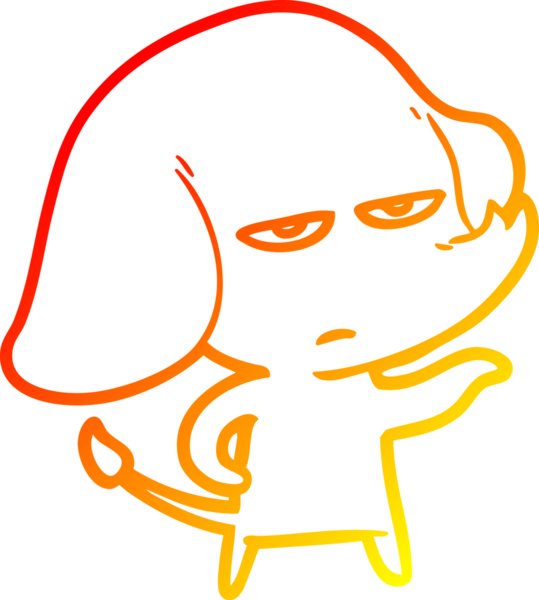 Bir insan tarafından çizilmiş kızgın bir fil çizimi.