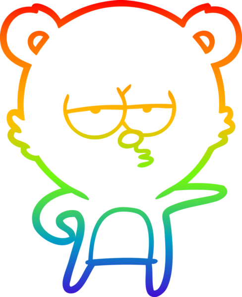 Bir insan tarafından çizilmiş sıkılmış bir ayı çizgi filminin çizimi.