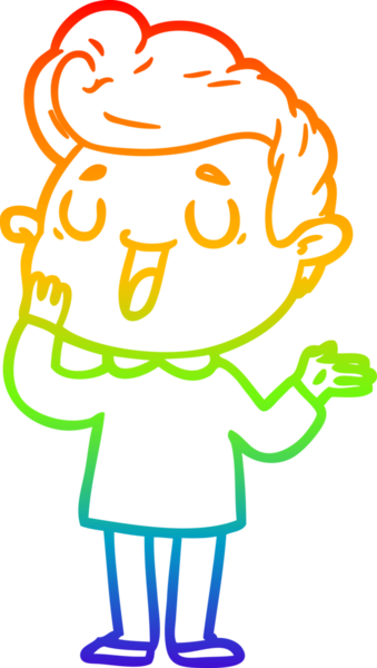 gökkuşağı gradyanı çizimi bir insan tarafından çizilmiş mutlu bir çizgi film adamı