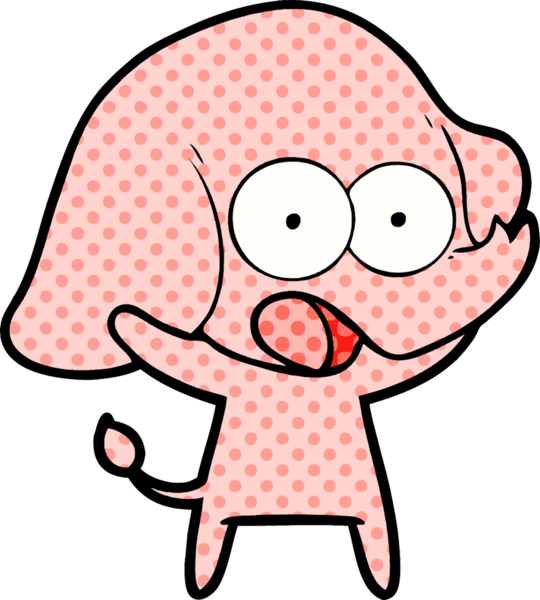 Bir insan tarafından çizilmiş şirin bir fil.