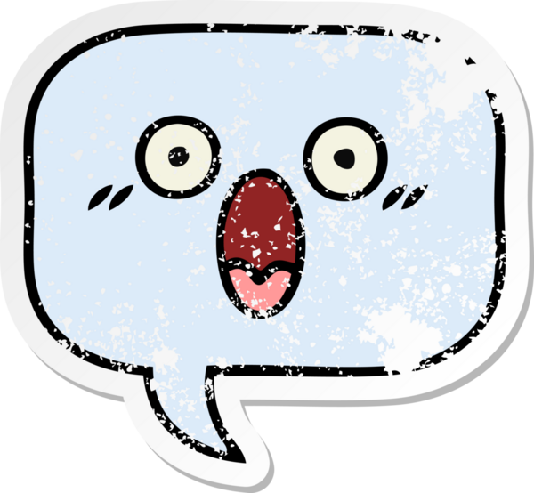 Bir insan tarafından çizilmiş şirin bir karikatür konuşma balonunun sıkıntılı çıkartması.