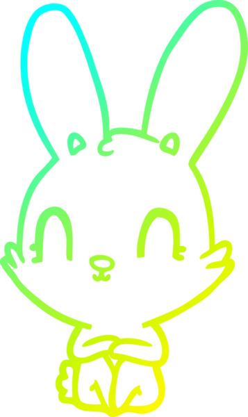 Bir insan tarafından çizilmiş şirin bir çizgi film tavşanı çizimi.