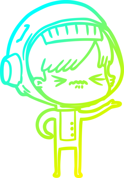 Bir insan tarafından çizilmiş kızgın bir uzay kızı çizimi.