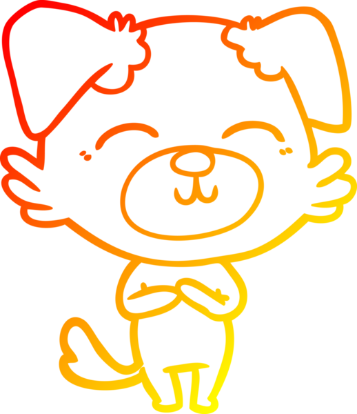 Bir insan tarafından çizilmiş çizgi film köpeğinin sıcak çizgi çizimi