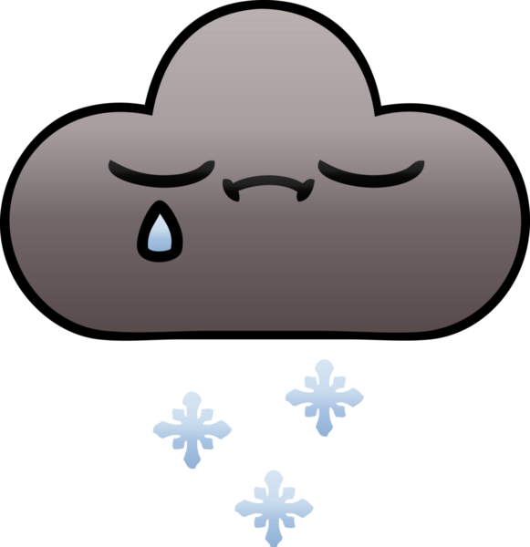 Bir insan tarafından çizilen kar bulutunun gölgeli karikatürü