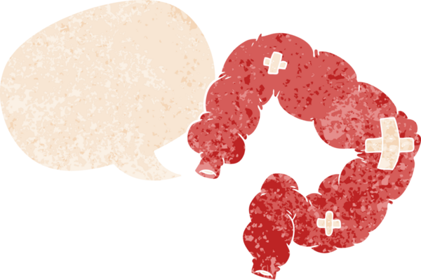 grunge 'da konuşma baloncuğu olan karikatür kolonu bir insan tarafından çizilmiş gerilimli retro desen