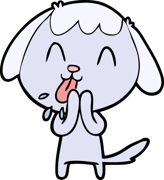 Bir insan tarafından çizilmiş şirin bir çizgi film köpeği.