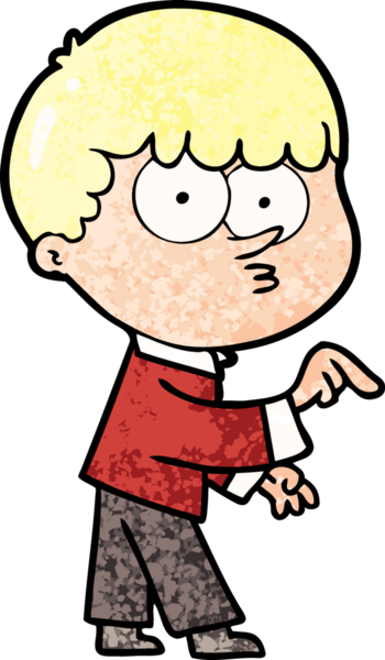 Bir insan tarafından çizilmiş meraklı bir çocuk.