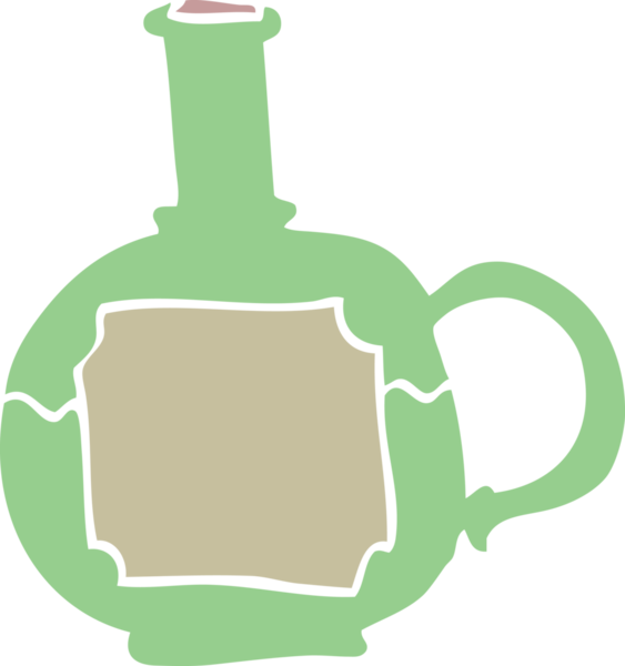 Bir insan tarafından çizilmiş karikatür yemek şişesi.