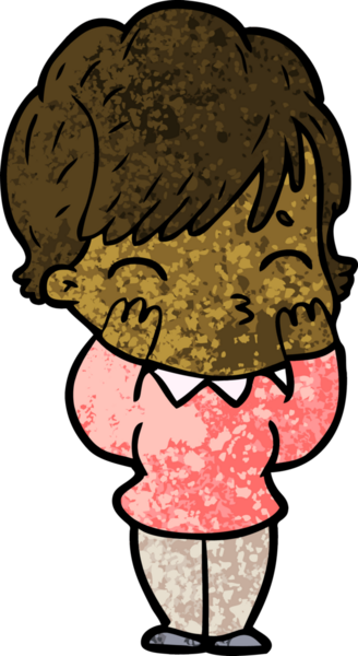 Bir insan tarafından çizilmiş bir çizgi film kadını.