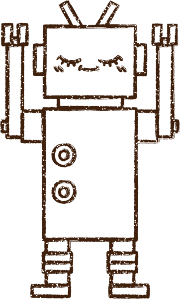 Robot Kömür Bir insan tarafından çizilmiş