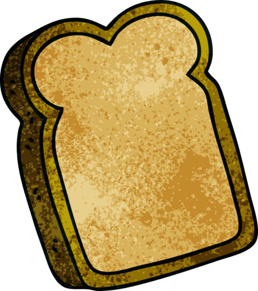 Bir insan tarafından çizilmiş tuhaf bir ekmek dilimi.