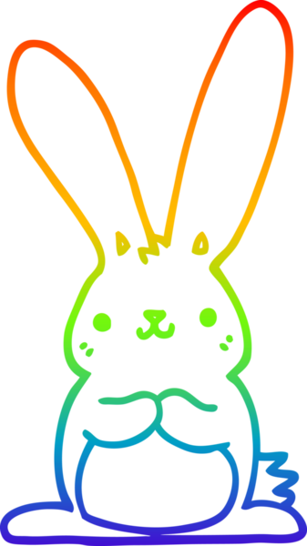 gökkuşağı gradyan çizgi çizimi bir insan tarafından çizilmiş bir çizgi tavşan