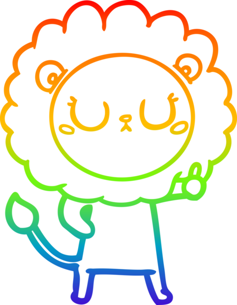 gökkuşağı gradyan çizgi çizimi bir insan tarafından çizilmiş bir aslan