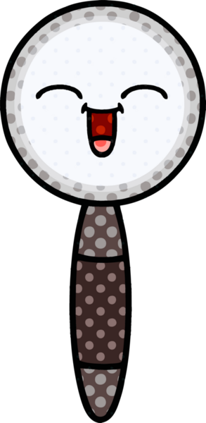 Bir insan tarafından çizilmiş bir büyüteçin çizgi roman tarzı karikatürü