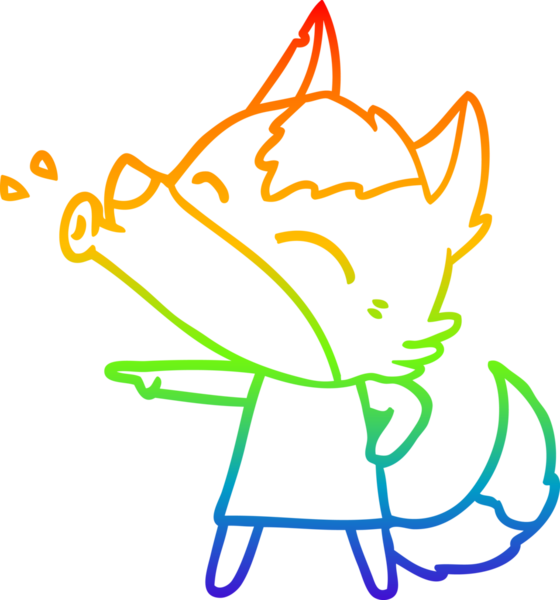 Uluyan bir kurdun insan tarafından çizilmiş gökkuşağı gradyanı çizimi.