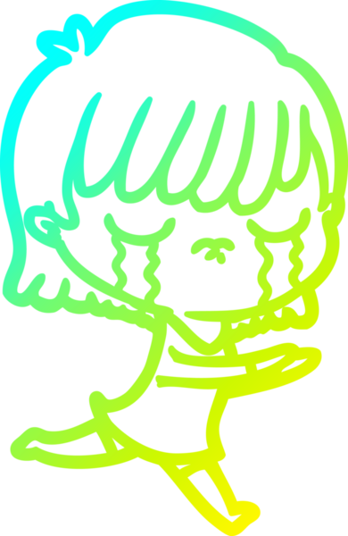 Bir insan tarafından çizilmiş ağlayan bir karikatür çizimi.