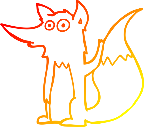 Bir insan tarafından çizilmiş bir kurt çizgi çizimi.