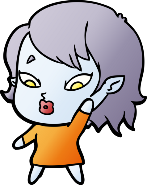 Bir insan tarafından çizilmiş şirin vampir kız çizgi filmi.