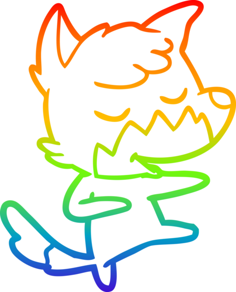 Gökkuşağı gradyan çizgisi, bir insan tarafından çizilmiş tilki dansı.