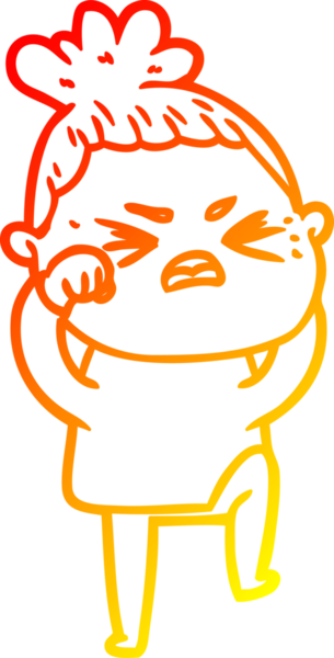 Bir insan tarafından çizilmiş kızgın bir karikatür çizimi.