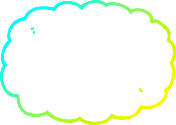 Bir insan tarafından çizilen karikatür bulutunun soğuk gradyan çizimi