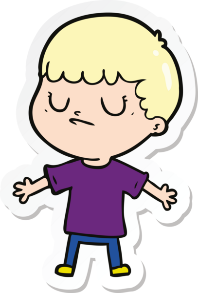 Bir insan tarafından çizilmiş huysuz bir çocuğun çıkartması.