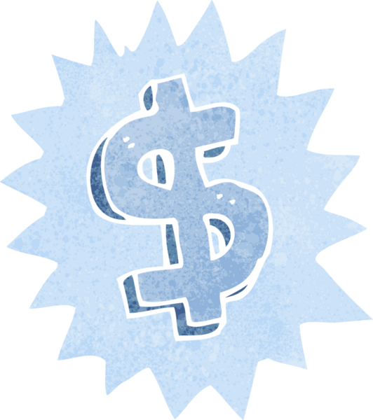 bir insan tarafından çizilmiş çizgi film dolar sembolü