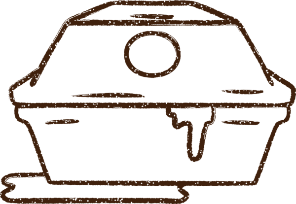 Bir insan tarafından çizilmiş Burger Ambalaj Kömürü Çizimi