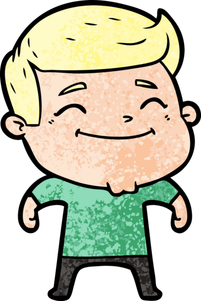 Bir insan tarafından çizilmiş mutlu çizgi film adamı.