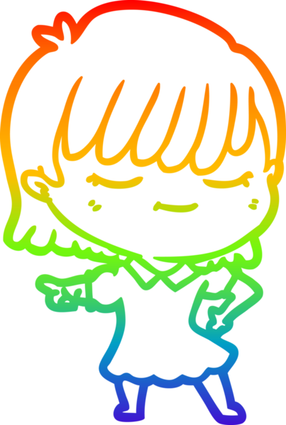 gökkuşağı gradyan çizimi bir insan tarafından çizilmiş bir karikatür kadın