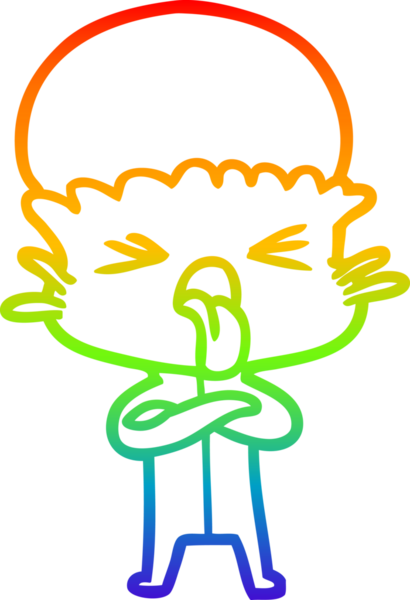 Gökkuşağı gradyan çizimi. Bir insan tarafından çizilmiş iğrenç bir çizgi film uzaylısı.